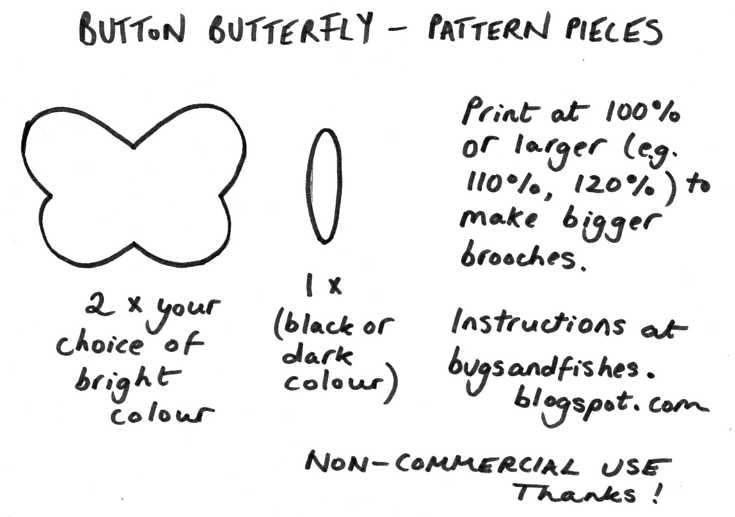 Брошки-бабочки из пуговиц и лоскутков